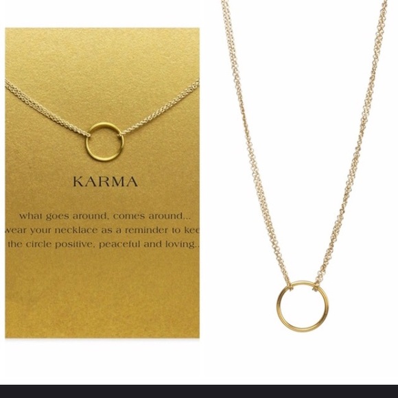 Double Chain Circle Pendant Gold Plated Necklace - Picture 1 of 5